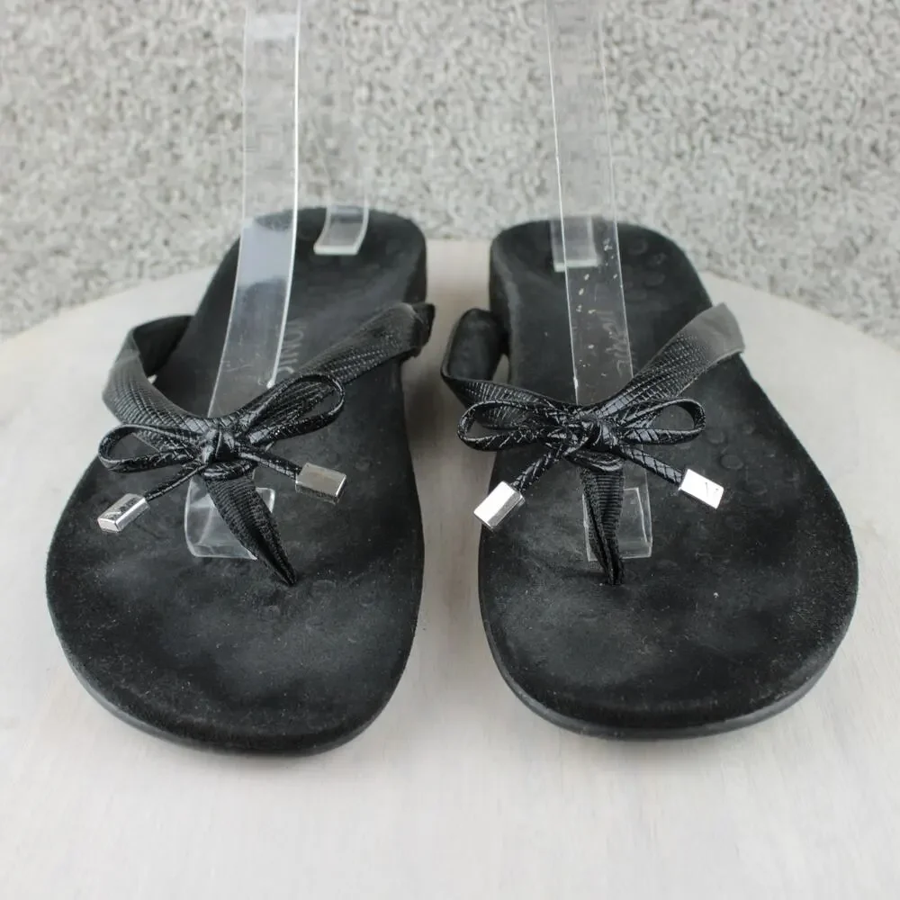 Vionic Bella II Black Lizard Print Bow Orthotic Sandals Womens 9 - Picture 2 of 7